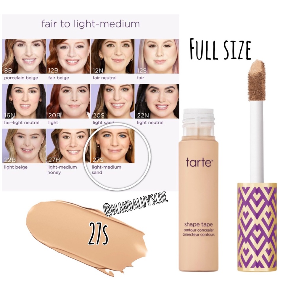 💗Tarte Shape Tape Concealer 27s Light Medium Sand FULL SIZE